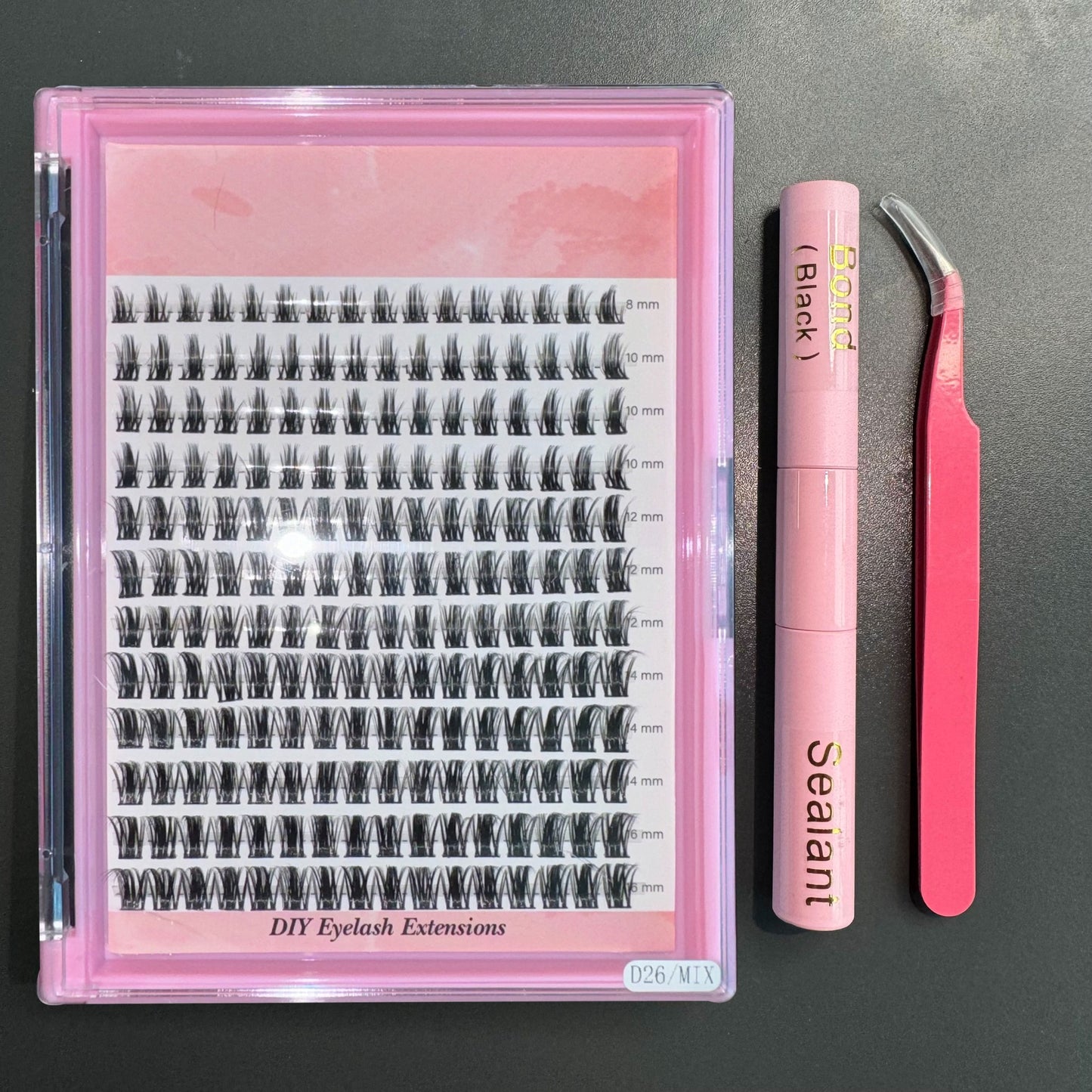 D26 DIY Cluster Lashes (8-16MM, D Curl ) Spike Lashes KIT